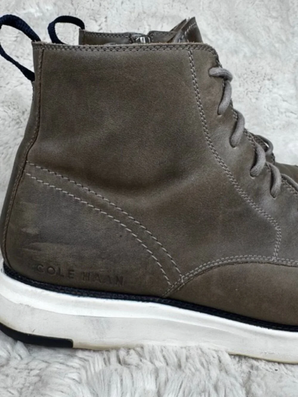 Cole Haan Grand 360 Men's 11.5M Gray Dress Office Ankle Chukka Boots Side Zip
